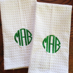 Monogram Waffle Weave Kitchen Towel / Monogram Bath Towel / Monogram Gift