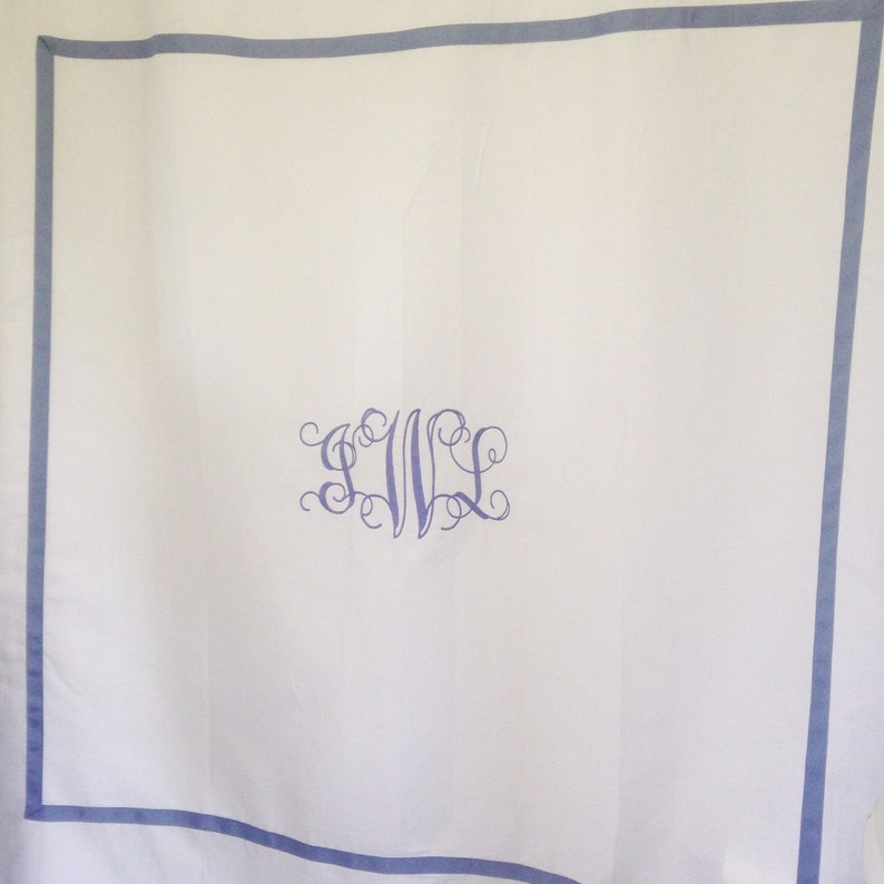 Monogram Shower Curtain / Bath Curtain 画像 1