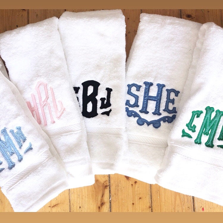 Set of Monogrammed Guest Bath Hand and Bath Towel Set Beautiful