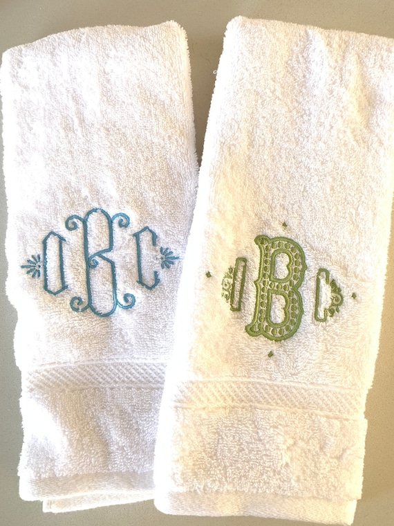 Monogram Terrycloth Hand Towel / Graduation Gift / Wedding Gift / terr cloth towel