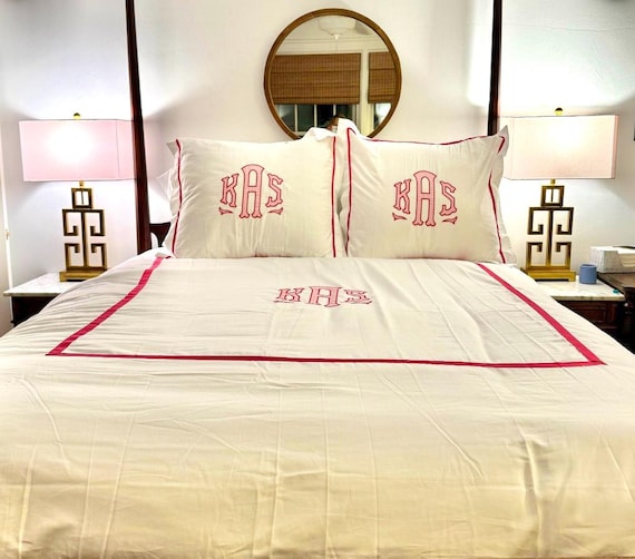 Custom Monogram Monogram Applique  Duvet Cover - King Bedding / Bedroom Decor