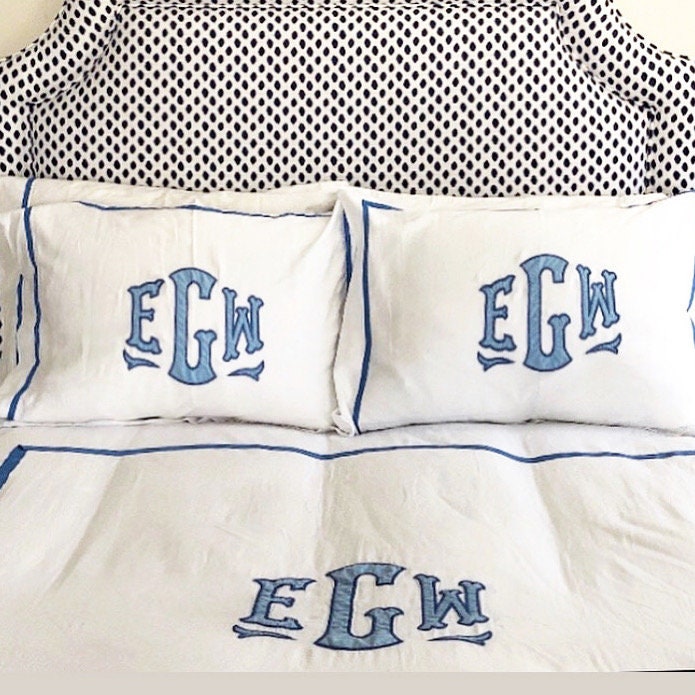 Monogrammed applique pillows • mimzy & company