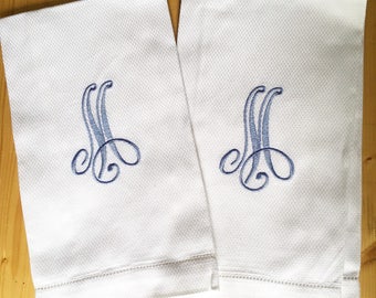 Monogram Guest Hemstitch Towel  / Wedding Gift / Monogram Gift / Hand Towel
