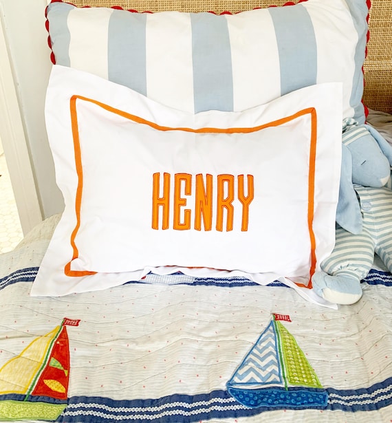 Monogram Applique Boudoir Pillow