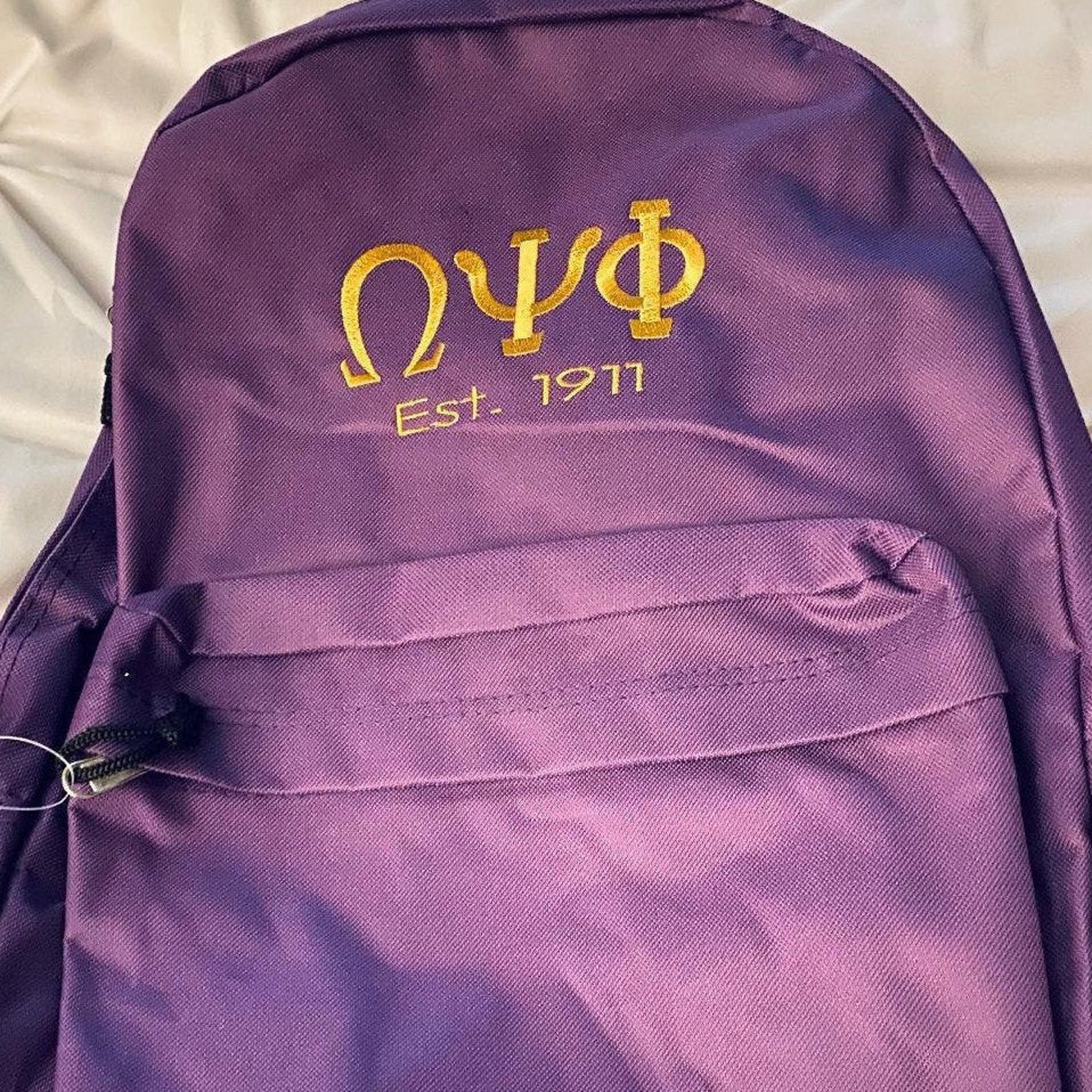 Embroidered Omega Psi Phi canvas bag Omega accessory Etsy