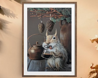 Arte de ardilla / Impresión giclée