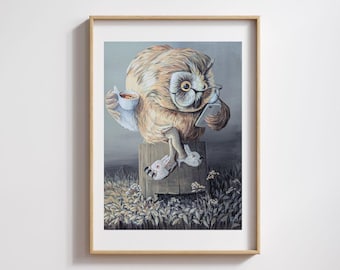 Arte de búhos / Impresión giclée