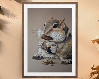 Arte de ardilla / Impresión giclée