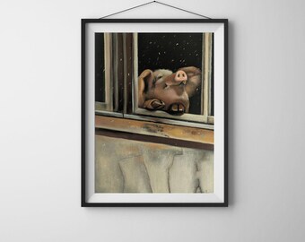 Arte de cerdo / Pintura original