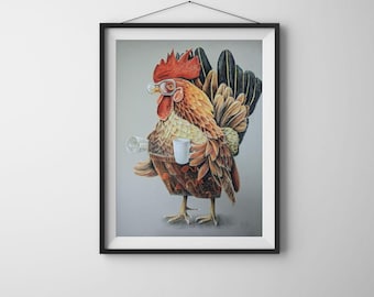 Arte de gallo / Impresión giclée