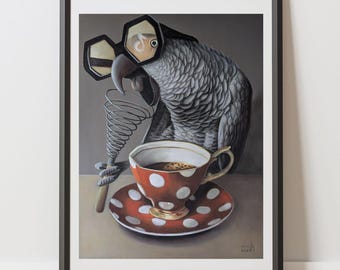 Talking Parrot | Original Pastel Painting