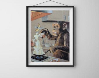 Monkey Art | On Giclée Print