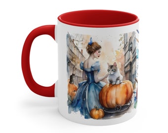 Accent Coffee Mug, 11oz Knitting is my Magic! Cinderella Knitting Mug with Original Artwork.  Perfect Gift For Favorite Knitters