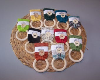 Double Ring Towel Holder, Single Ring Button Towel Holder, or The Set,
