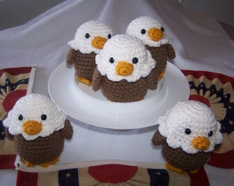 Baby Eagle, Philadelphia Eagles, AMIGURUMI Crochet, Bald Eagle, Plush toy, Stuffed Toy, Patriotic Decor, July 4th, Hand Crochet