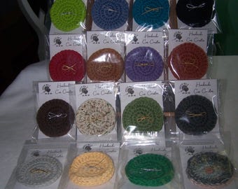 Car Coasters Set of 2, Crochet, 100% cotton yarn, cup holder coasters, mini coasters, Car Gift, Car Accessory, etc