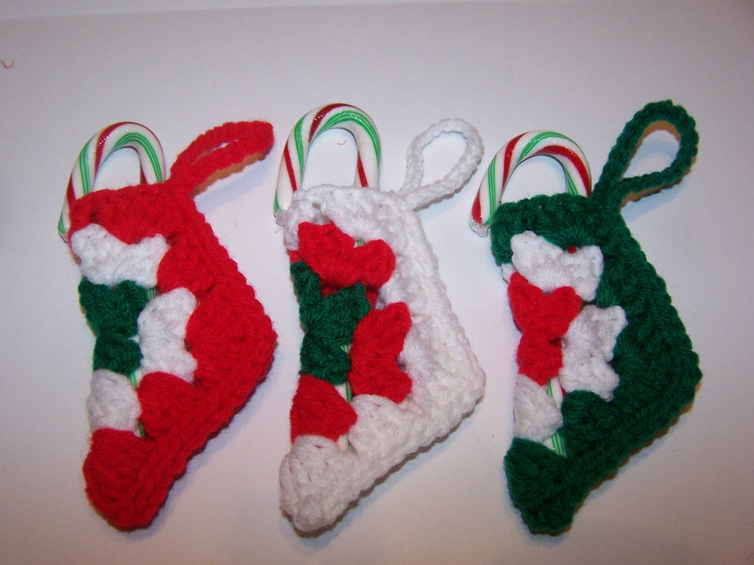 Granny Square Christmas Stocking Handmade Ornament/ Gift Tag Etsy