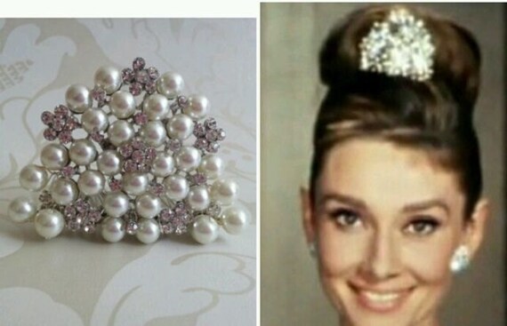 Audrey Hepburn Style Replica Tiara Diamante Crystal Ivory Etsy