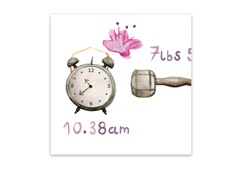 Baby Announcement Card Watercolour Blossom Design image 8