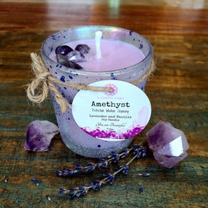 Amethyst Positive Affirmations/Positive Energy Soy Candle