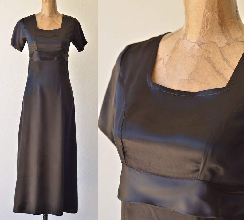 satin square neck maxi dress