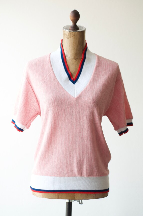 50s 60s Vintage PINK CABLE KNIT Shirt by Barclay,