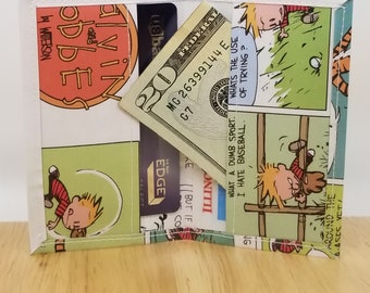 carte autobus Oyster portafoglio per carte da viaggio biglietti ferrovia metropolitana CARD HOLDER WALLET / Upcycled Calvin and Hobbes Comic in pvc metro Borse e borsette Valigie e accessori da viaggio Portafogli da viaggio 