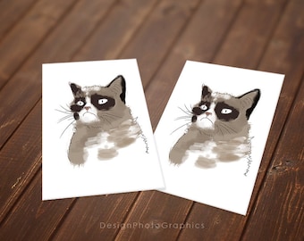 Grumpy Cat Birthday card - Greetings card - Instant Download - Printable cards