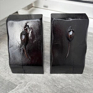 The Black Oak Collection handmade 16th Century Reclaimed Oak Mouse-Inspired Bookends