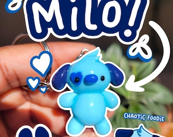 Kawaii Dog Keychain || Milo the Playful Pup || Handmade Polymer Clay Charm