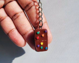 Kosmische Brownie Schlüsselanhänger || Mini Polymer Clay Snack Anhänger || 90er Jahre Nostalgie Kawaii Accessoire