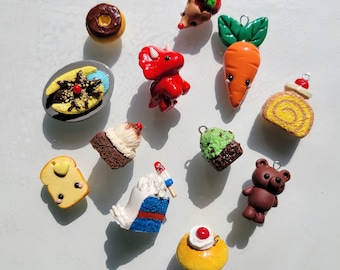 Custom Kawaii Polymer Clay Charms || Personalized Keychain or Earrings