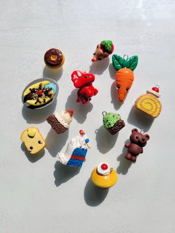 Custom Kawaii Polymer Clay Charms || Personalized Keychain or Earrings