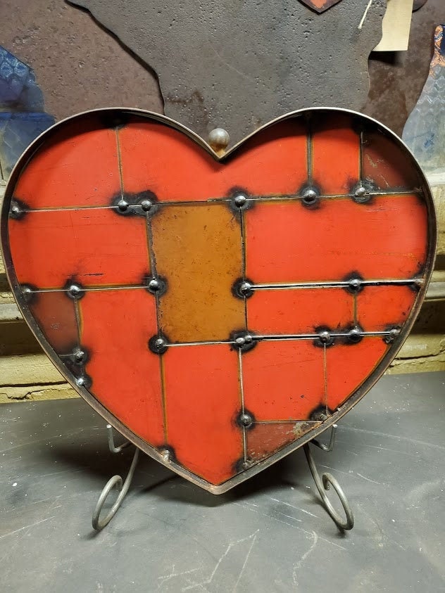 Rustic metal art heart Etsy
