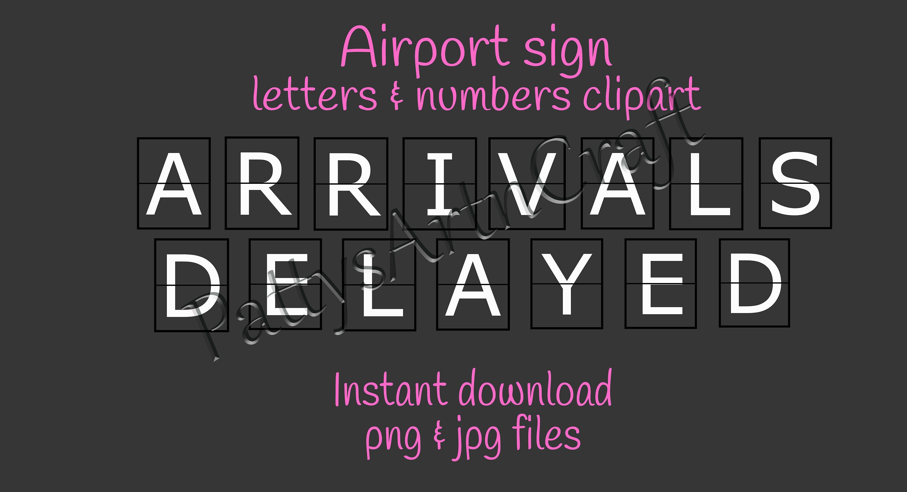 Airport Sign Style Clip Art Letters And Numbers Instant Download.