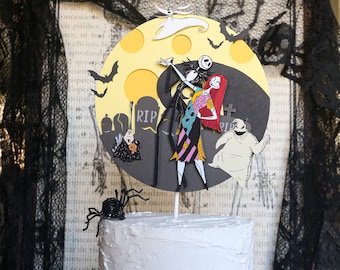 Nightmare Cake Topper| Jack & Sally  | Matte Paper
