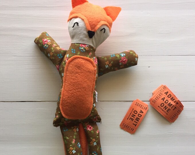 Meadow Fox, Addie Dolls, Handmade Plush Doll, Fabric Rag Doll, Child