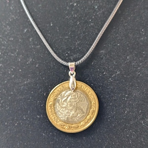 Mexican 10 Peso Coin Pendant Necklace