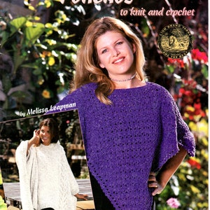 Ponchos to Knit and Crochet-  American School of Needlework Book #1306