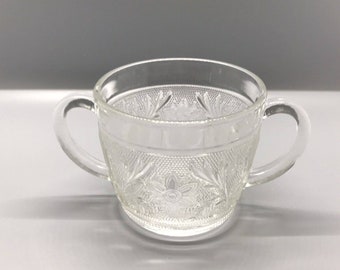 Indiana Clear Glass Tiara Open Sugar Bowl with Handles