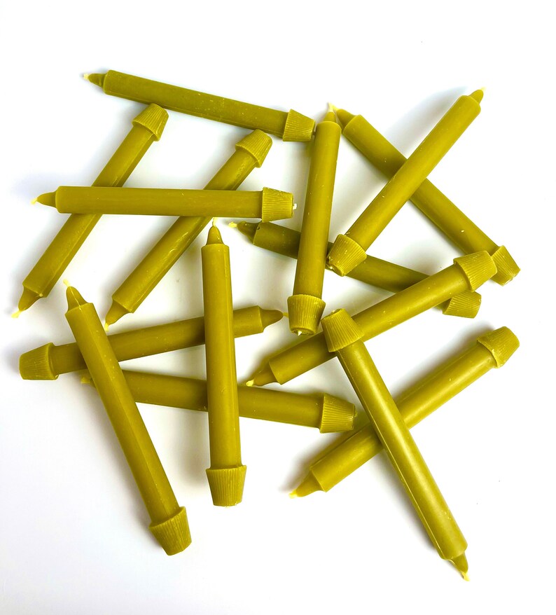10 Organic Sage Scented Beeswax Taper Candles in Bulk Scented Taper