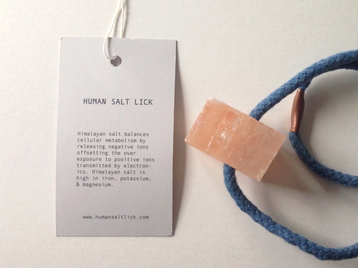 Human Salt Lick / Indigo necklace with Himalayan Salt / Etsy