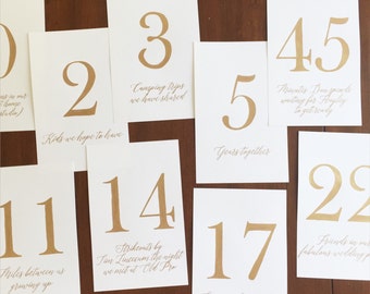 custom calligraphy table numbers