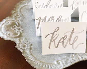 hand lettered place cards