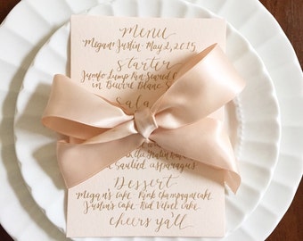 custom calligraphy menu card