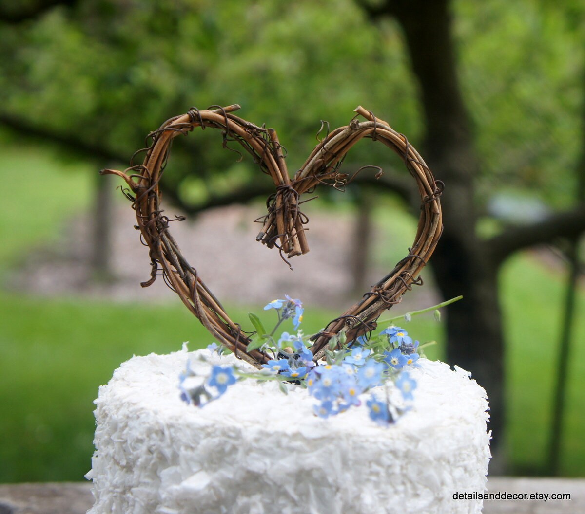 Simple Rustic Vine Decor Country Wedding Cake Topper Perfect Etsy