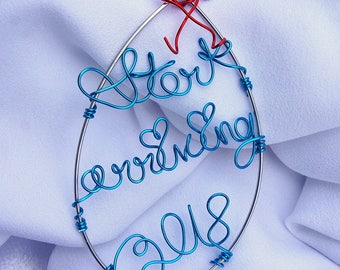 Funny Pregnancy Stork Bag Ornament With Custom Year Funny Gift Pregnant Wife Baby Christmas