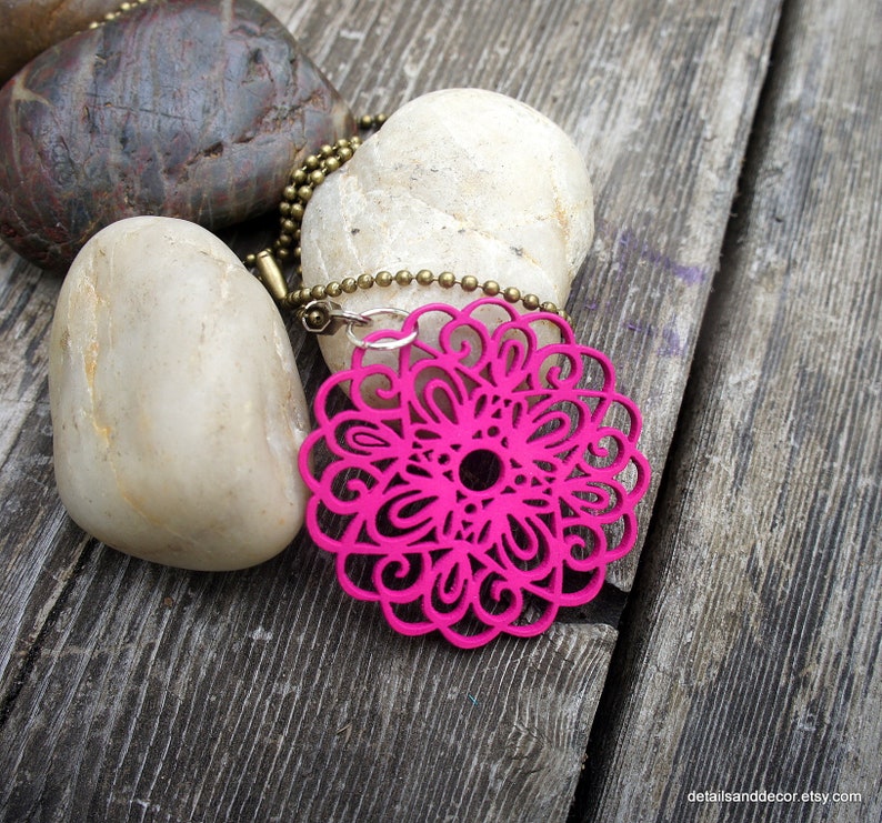 Baby Nursery Light Pull Ceiling Fan Pull in Hot Pink For Boho Bedroom Decorating Or Room Decor 1pc