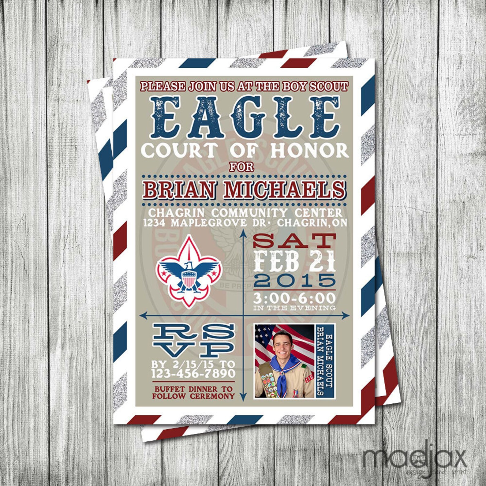 Eagle Scout Invitation DIGITAL FILE Court of Honor Invitation Boy Scout