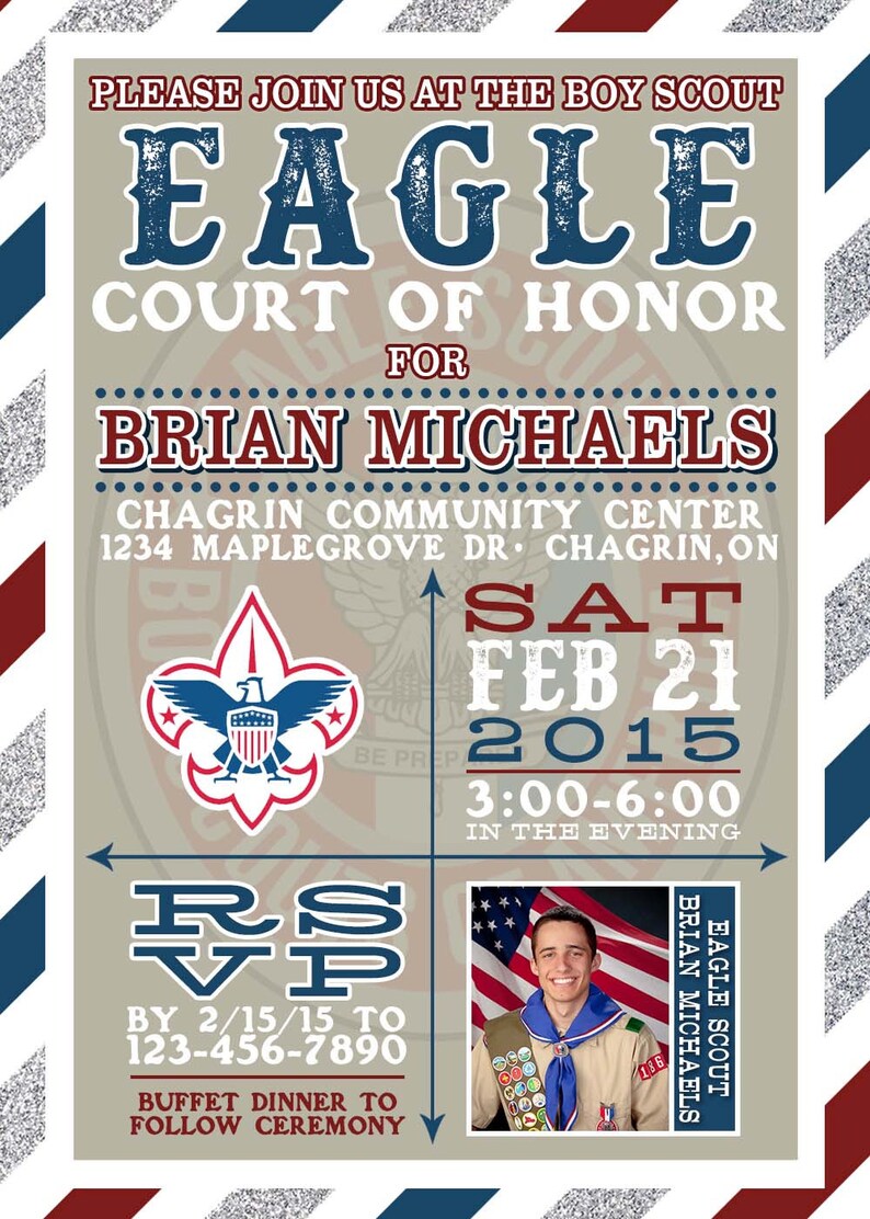 Eagle Scout Invitation DIGITAL FILE Court of Honor Invitation Boy Scout